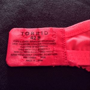 Torrid 42B Red Lace Push-up Bra
